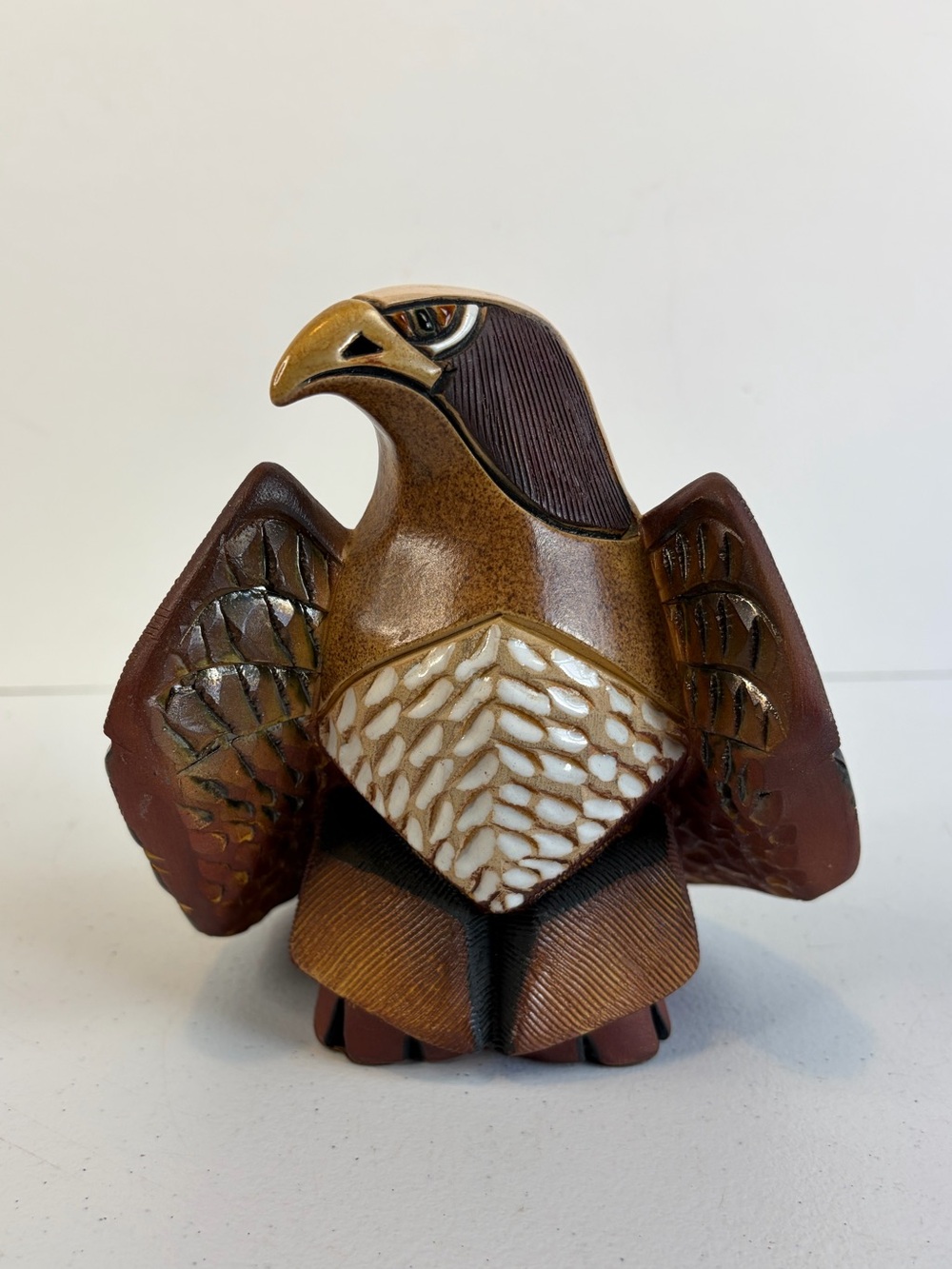Vintage Artesania Rinconada Large Eagle Bird Sculpture Figurine Uruguay folk art